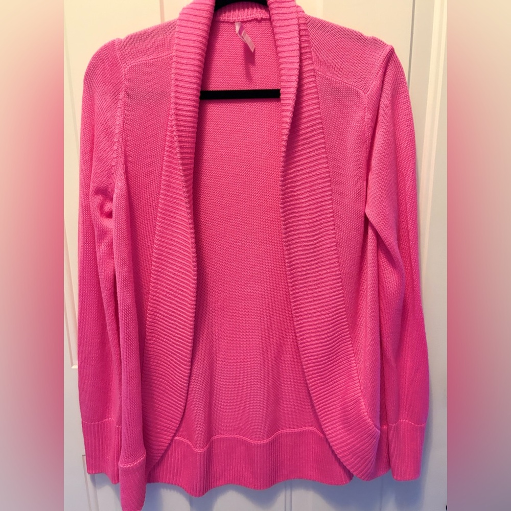 Lilly Pulitzer Vibrant Pink Open Front Cardigan